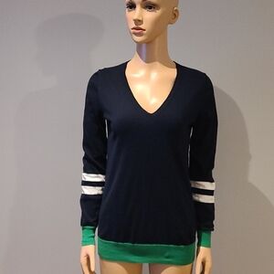 J.Crew Navy vneck sweater 100% cotton